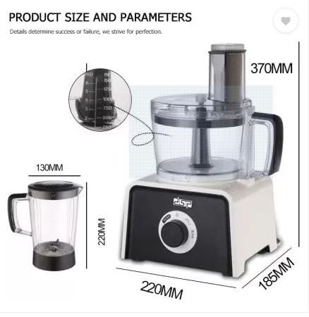 DSP KJ3002 7 in 1 Food Processor with 600W,with double safety lock protection,_3