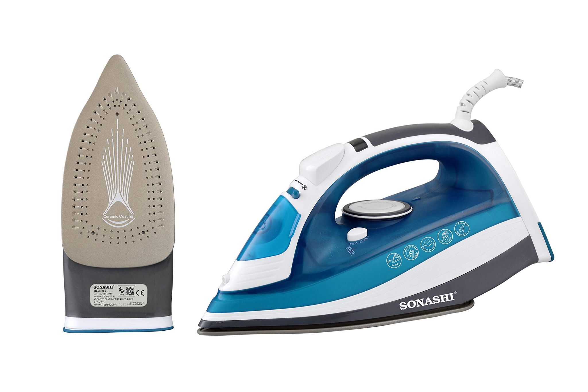 SONASHI STEAM IRON WITH CERAMIC SOLEPLATE -2400W SI-5075C_4