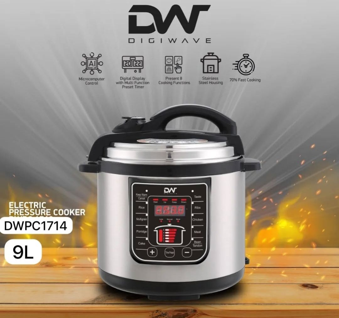 The Digiwave DWPC-1714 electric pressure cooker is a 9-liter, 1300W_1