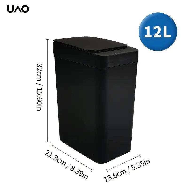 Smart Slim Trash Can with Kick-Open Lid._1