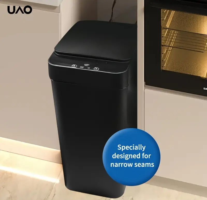 Smart Slim Trash Can with Kick-Open Lid._8