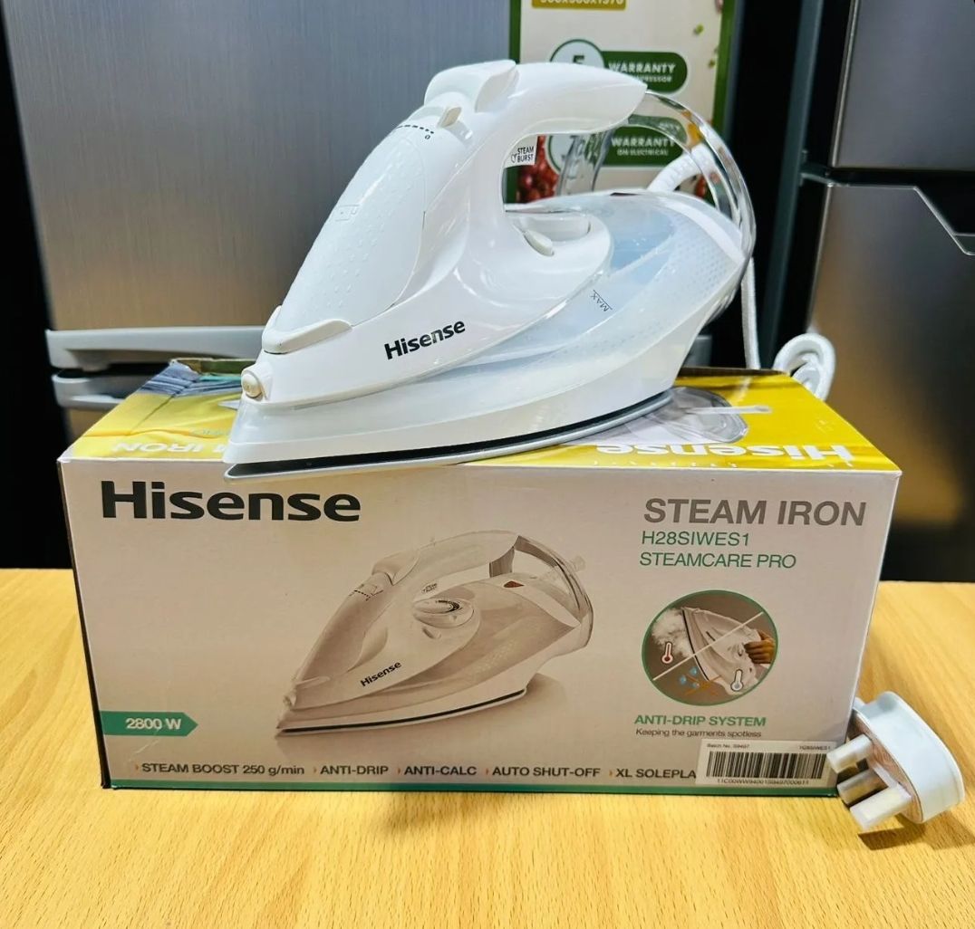 HISENSE Steam Iron, 2800W, 300ML, H28 SIWES 1 - White| Anti Drip System | 250g/min Steam Boost _1