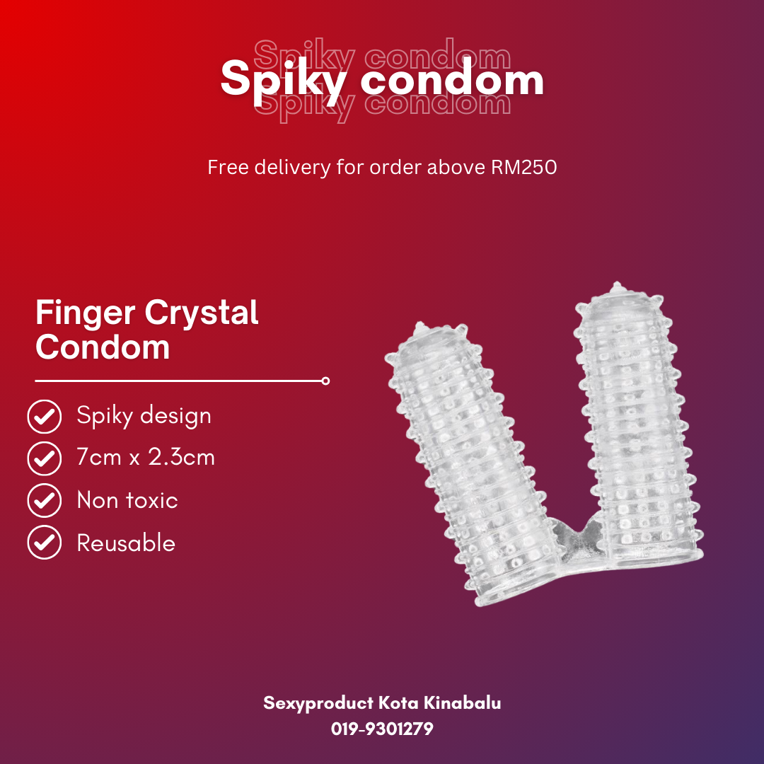 Crystal Spike Silicone Finger Condom_0