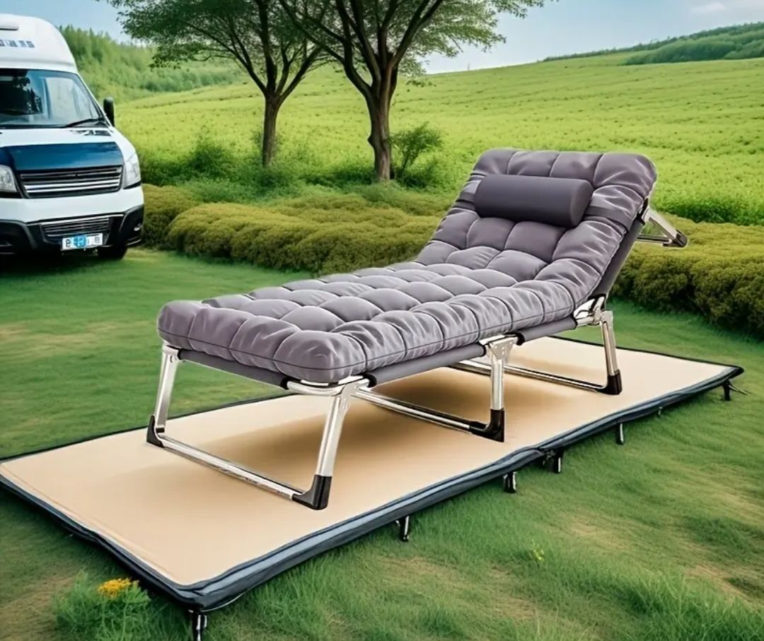 Portable Fold up Bed for Outdoor Travel, Foldaway Guest Bed, 4-Speed Adjustment of The Backrest, Bearing 220lbs, for Office/Home Nap,Outdoor_1