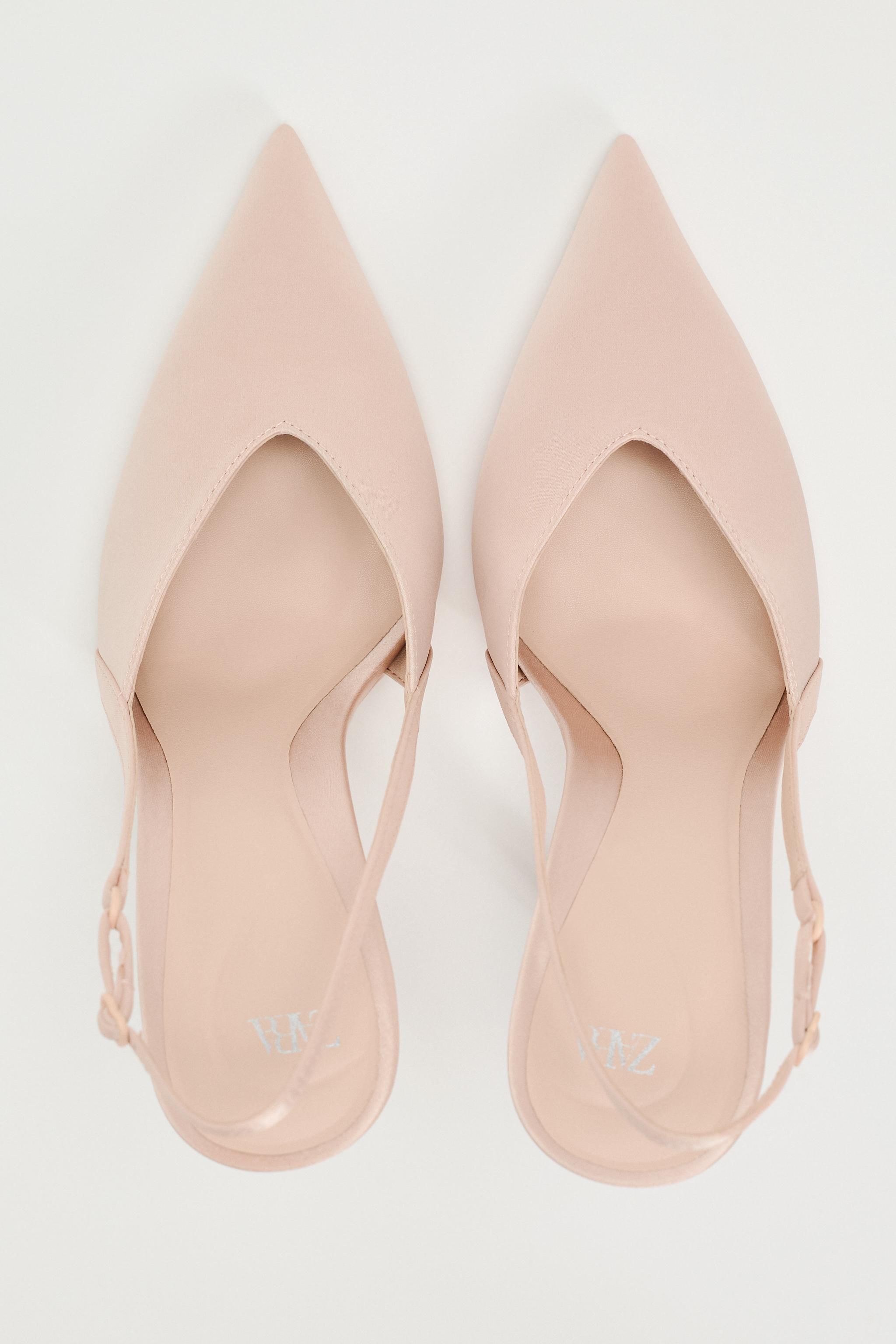 CHAUSSURES À TALON EN SATIN - Couleur rose poudré_5