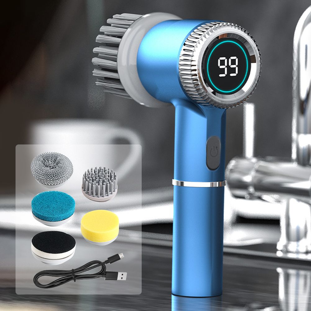 Brosse de nettoyage portable rechargeable _4