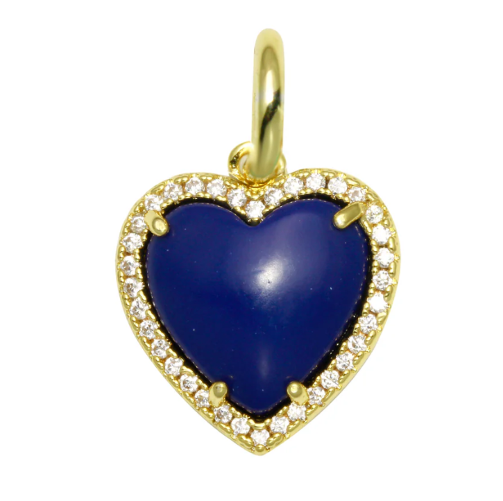 Small Navy Heart Charm_0