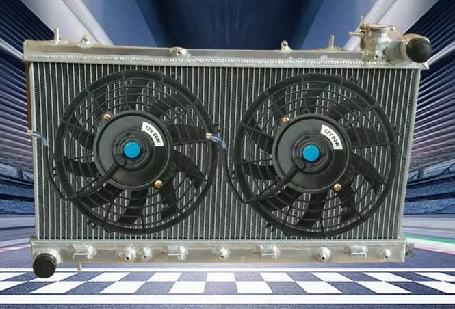 Aluminum Radiator + Cooling Fans for Subaru Impreza WRX/STI GDB GD8 GD 2002-2007_0