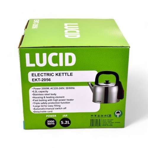 Lucid Electric Kettle 5.2L, 2000W, Stainless Steel_1