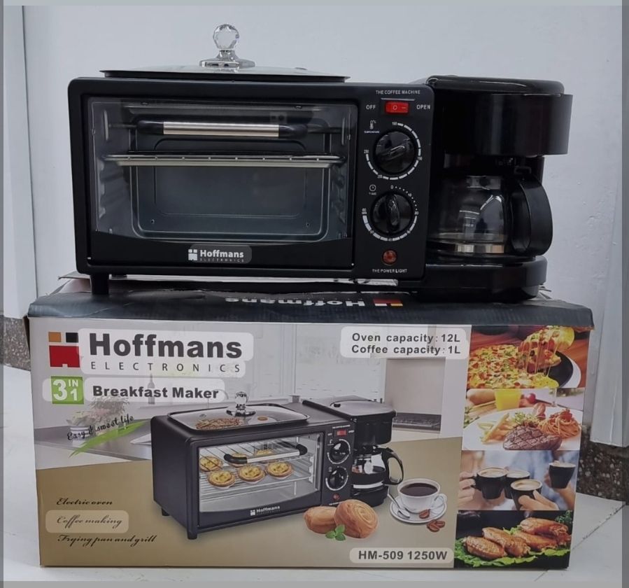 Hoffmans 3 In 1 Home Breakfast Machine Maker Coffee Frying Pan Bread HM-509_1