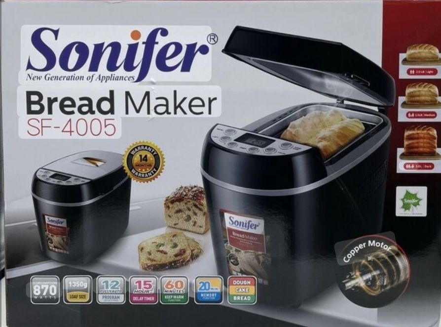 Sonifer SF-4005 Automatic Electric Programmable Digital Bread Maker Machine, Black_4