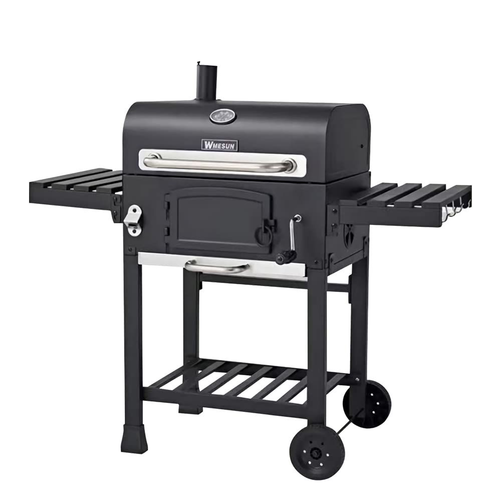 Outdoor Barbecue Stove Home villa courtyard charcoal grill 5-10 people generous stove BBQ Black AE_1