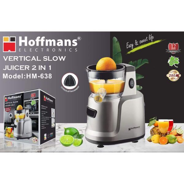 Hoffmans 2 in 1 Vertical Slow Juicer HM-638_2