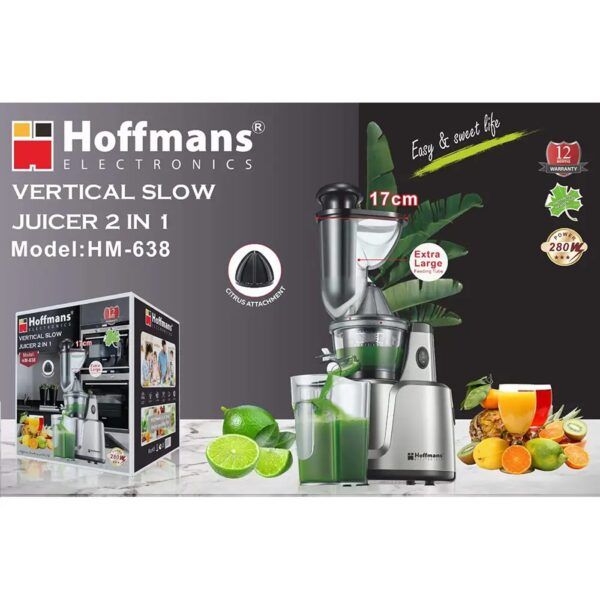 Hoffmans 2 in 1 Vertical Slow Juicer HM-638_3