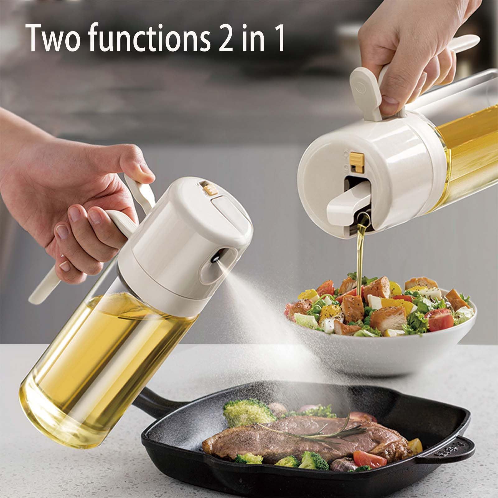 Oil sprayer, oil spray bottle, oil sprayer 2-in-1 oil spray bottle with pouring and spray function, transparent glass oil spray for cooking, professional oil spray bottle for cooking, salad, grill,_2