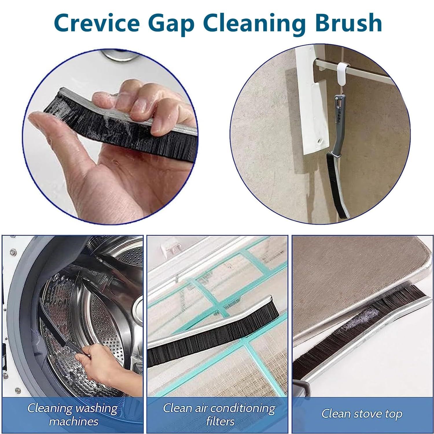 5(PIECES) Bathroom Crevice Gaps Cleaning Brush,Groove Cleaning Brush,Gap Cleaning Brush,Bathroom Gap Cleaning Brush,Dead Corners Multifunctional Brushes,Multifunctional Window Brushes (Black)_1