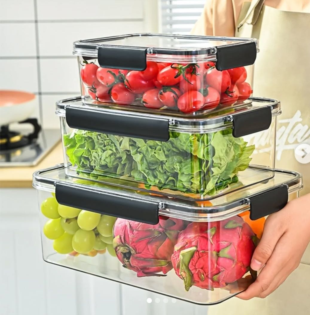 3 PCs acrylic glass storage containers _1