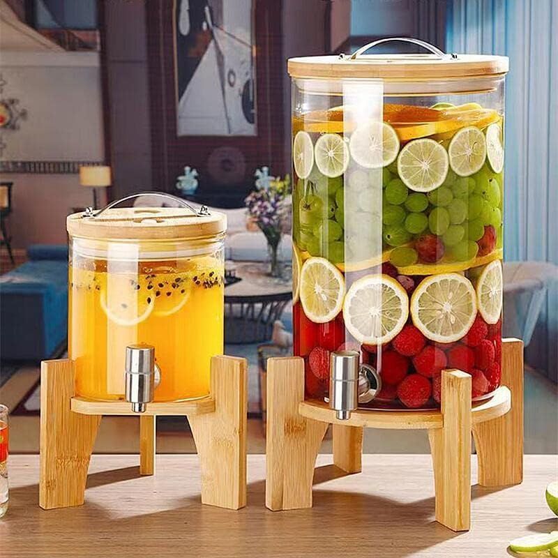 Drink Server, Cold Water Bottle, Large Capacity, 2.3 gal (10 L), Glass Storage Tank, Glass Jug, Glass Pitcher, Glass Pot, Stainless Steel Faucet, Beverage Bottle, Beverage Dispenser, Plum Wine, Juice_3