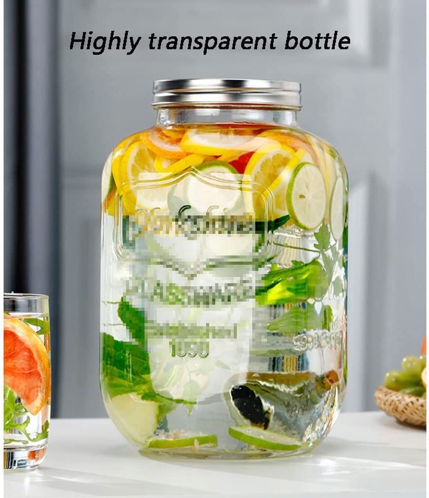 Drink Dispenser Large -capacity Glass Beverage Dispenser With A Metal Frame Drink Dispenser For Make Fruit Juice With Spigot Water Dispenser easy to operate_2