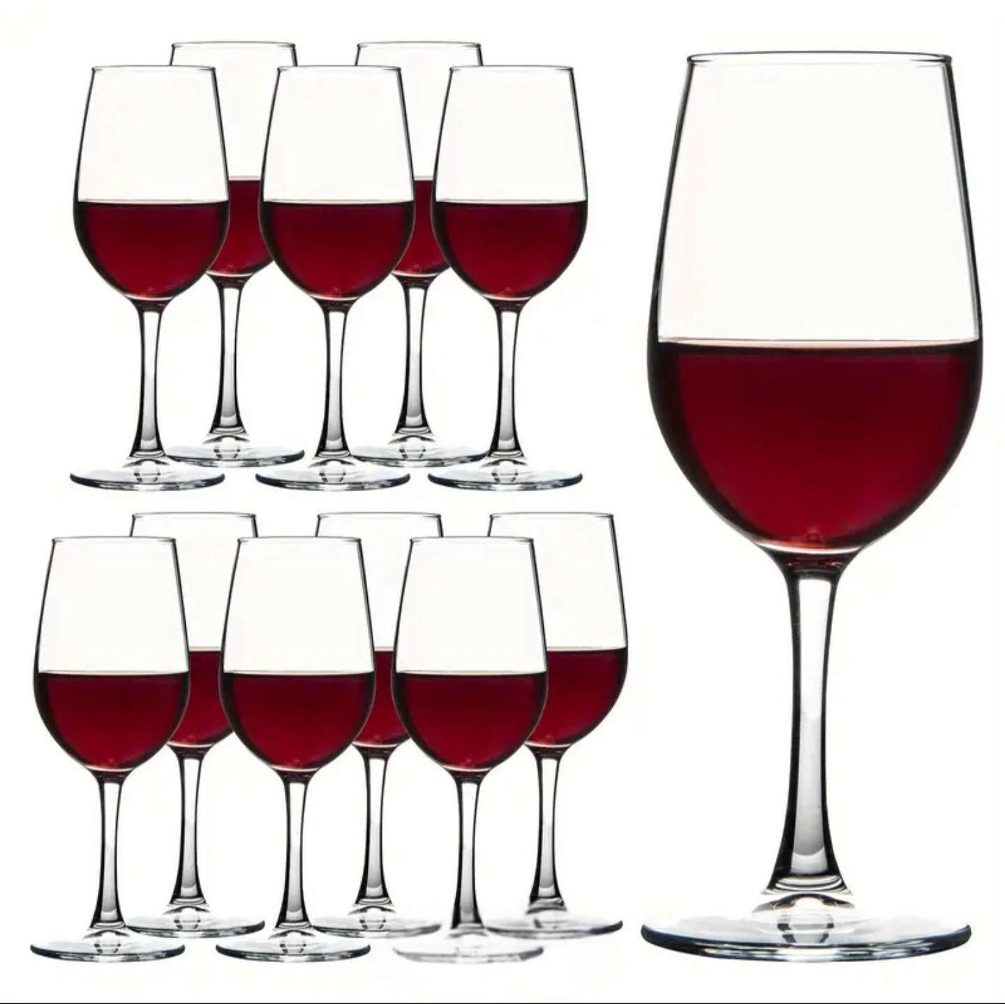 Restaurantware  6 pieces Wine glasses,  Heavy-Duty Stemmed Wine Glasses - Dishwashable, Shatterproof, Clear Polycarbonate Wine Glasses, For All Kinds Of Beverages_8