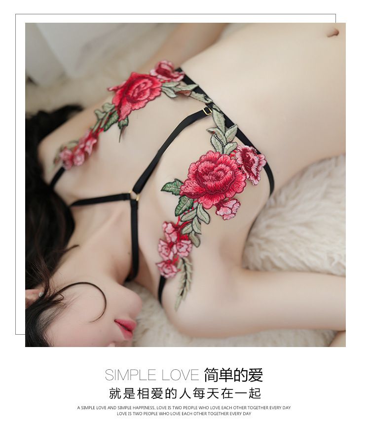 Sexy lingerie embroidered roses_4