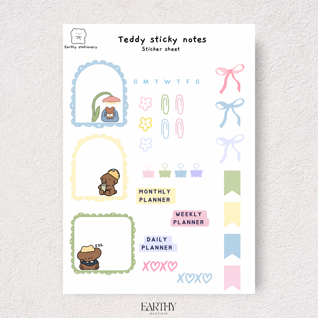 Restock * Teddy sticker sheet _0