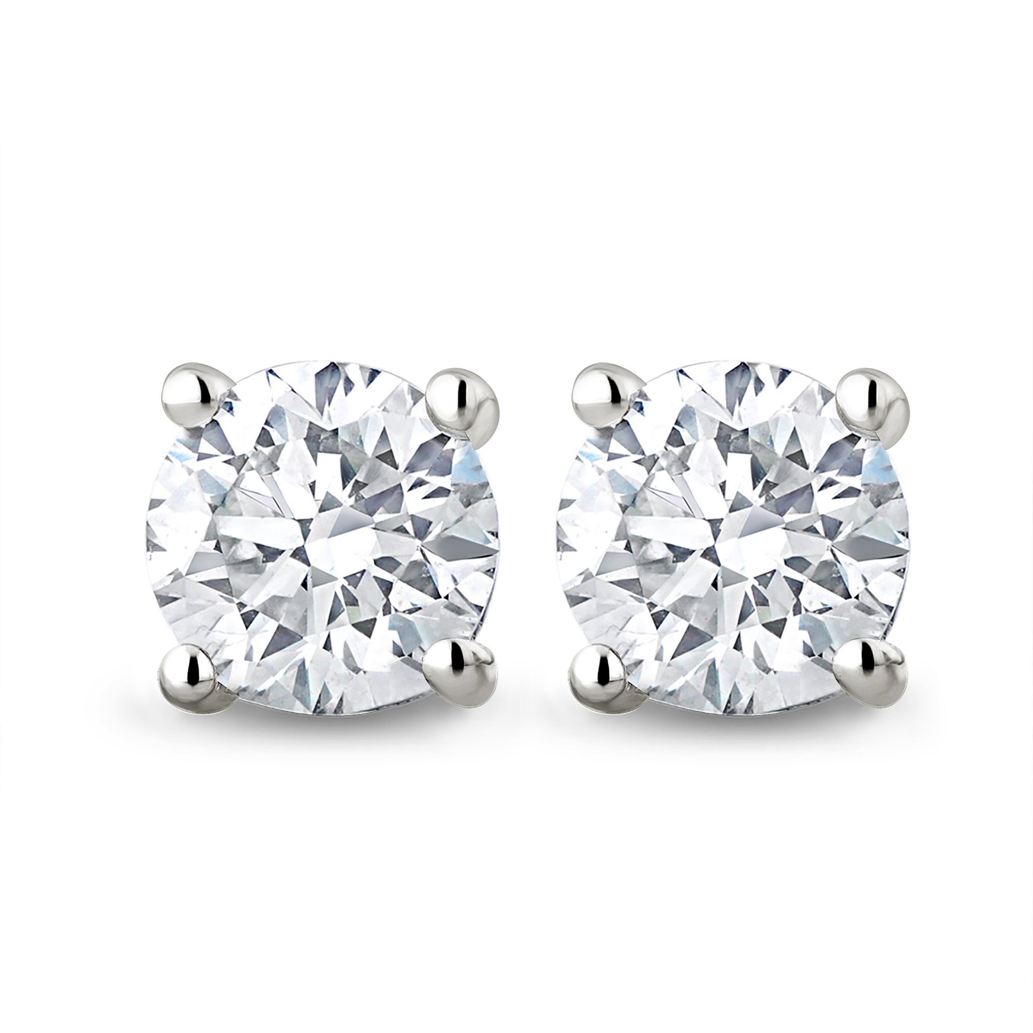 0.33ct 14 k White gold Diamond Stud Earrings_0