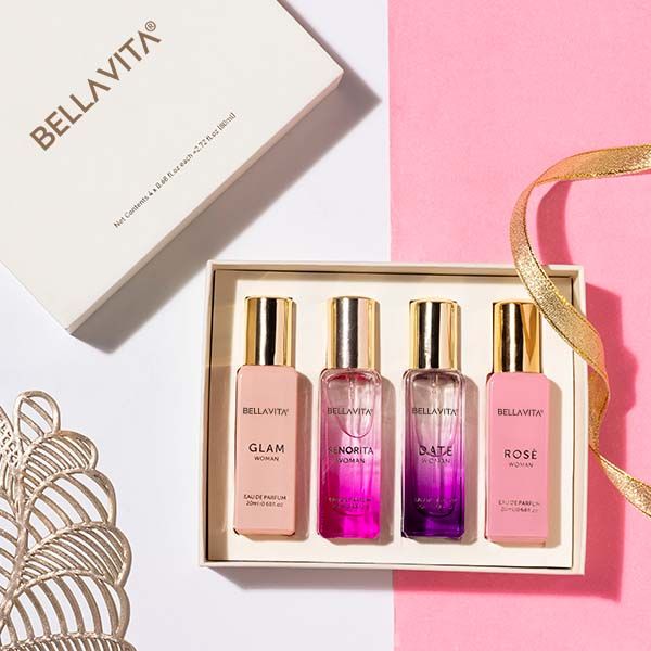 Bella Vita Luxury Woman Eau De Parfum Gift Set 4x20 ml for Women with Date, Senorita, Glam, Rose Perfume_0