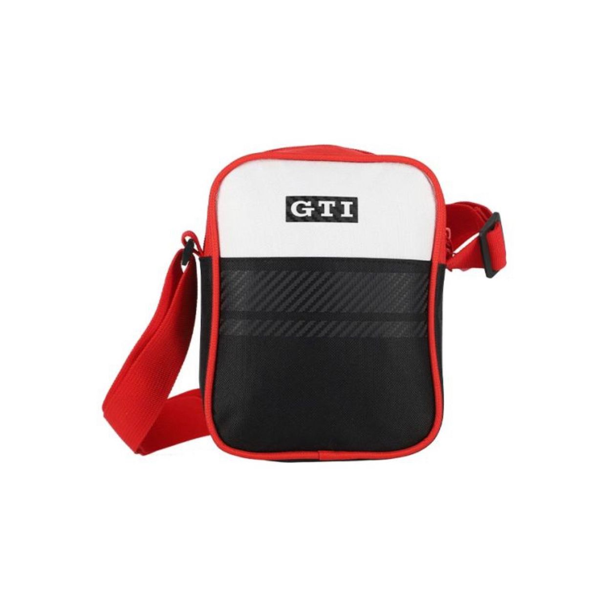 VOLKSWAGEN MID SIZE CARBON FIBRE SLING BAG BLACK/RED_0