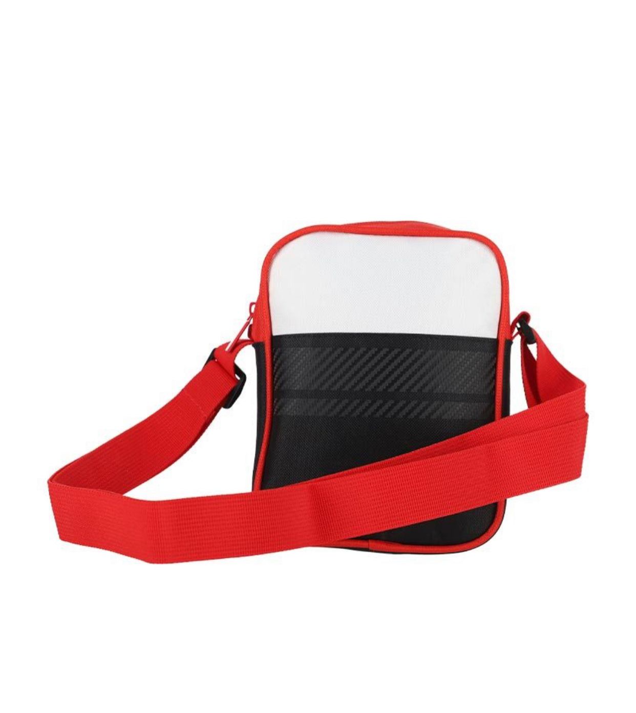 VOLKSWAGEN MID SIZE CARBON FIBRE SLING BAG BLACK/RED_2