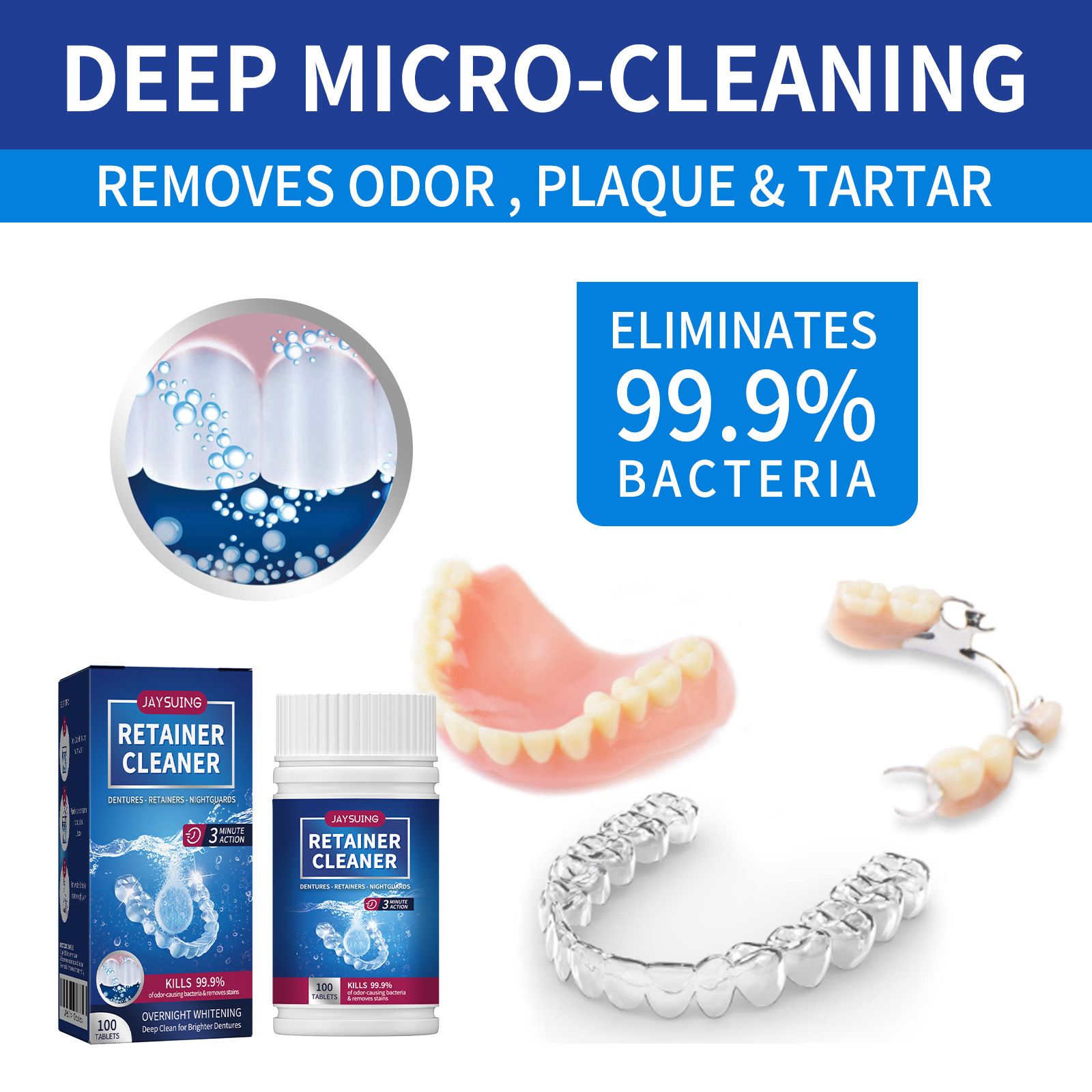 JaySuing Retainer Cleaner – Deep Micro-Cleaning for Dentures & Retainers_2