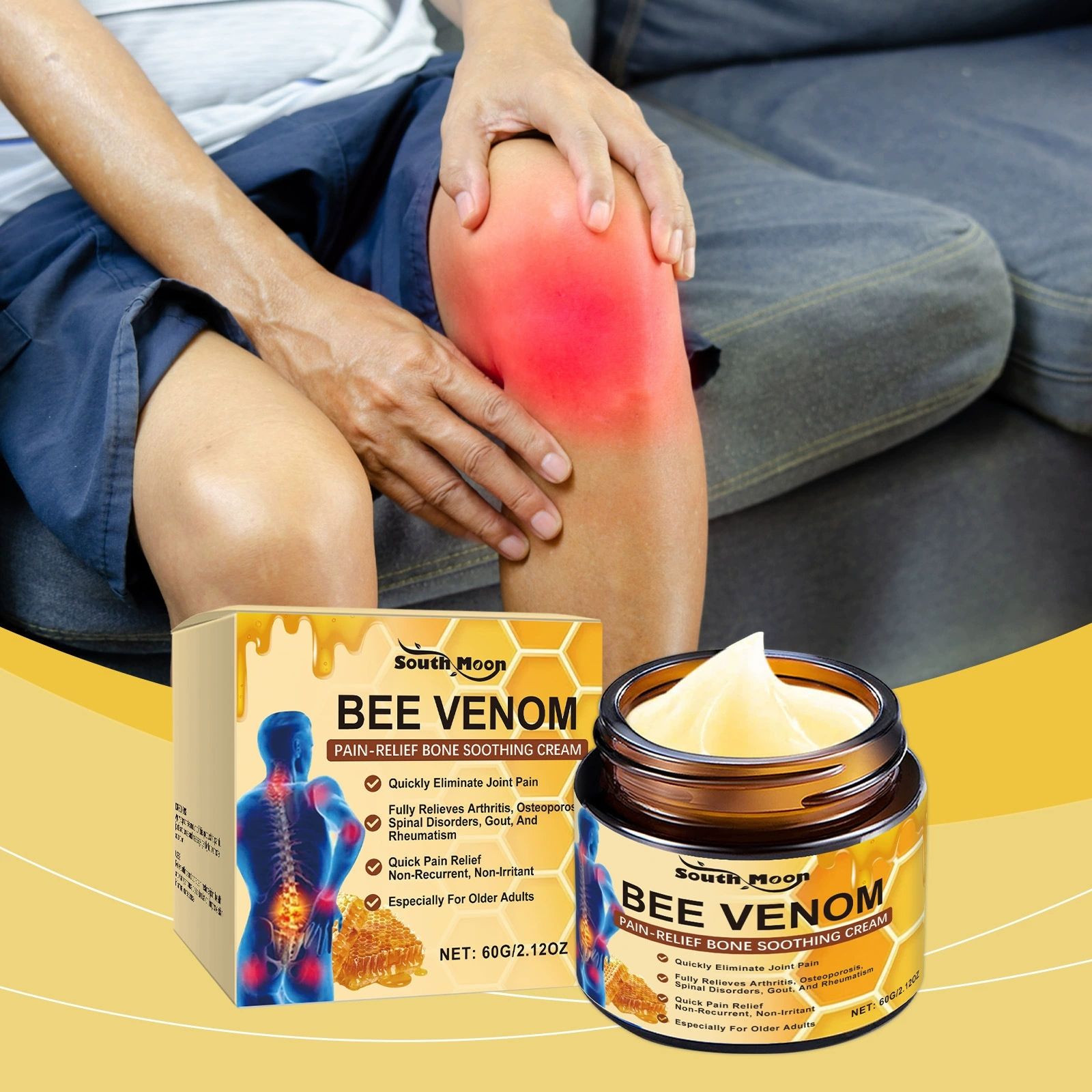 South Moon Bee Venom Pain-Relief Bone Soothing Cream – Arthritis & Joint Pain Relief_2