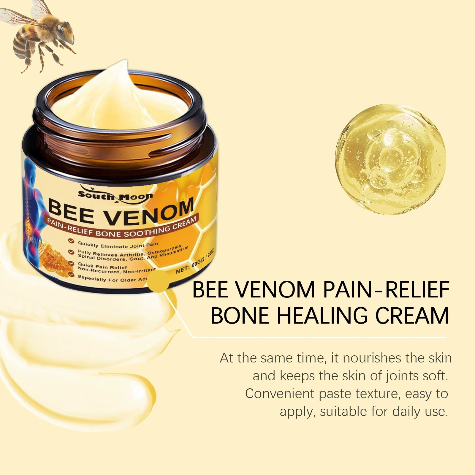 South Moon Bee Venom Pain-Relief Bone Soothing Cream – Arthritis & Joint Pain Relief_9