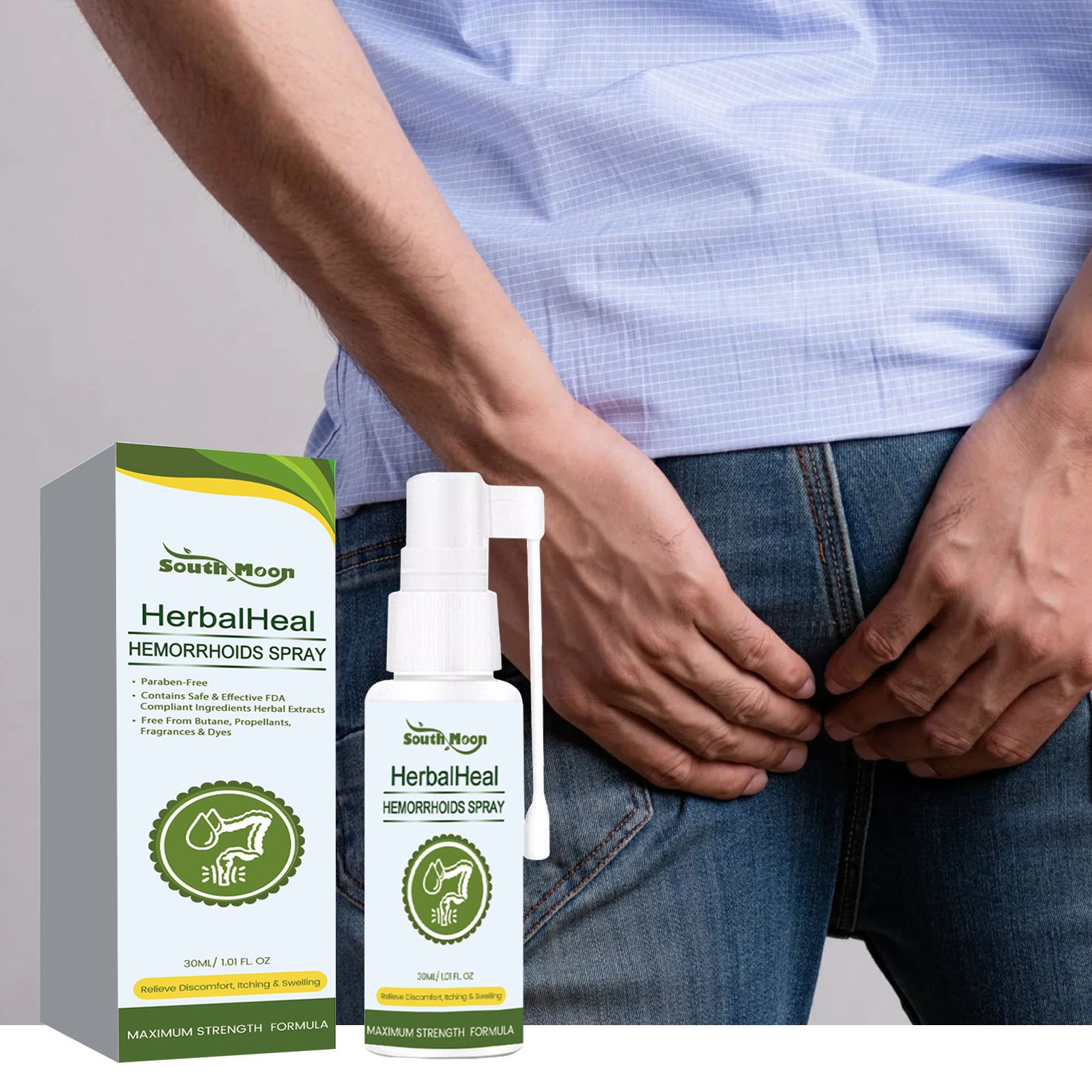 South Moon HerbalHeal Hemorrhoids Spray – Fast Relief for Discomfort & Swelling_0