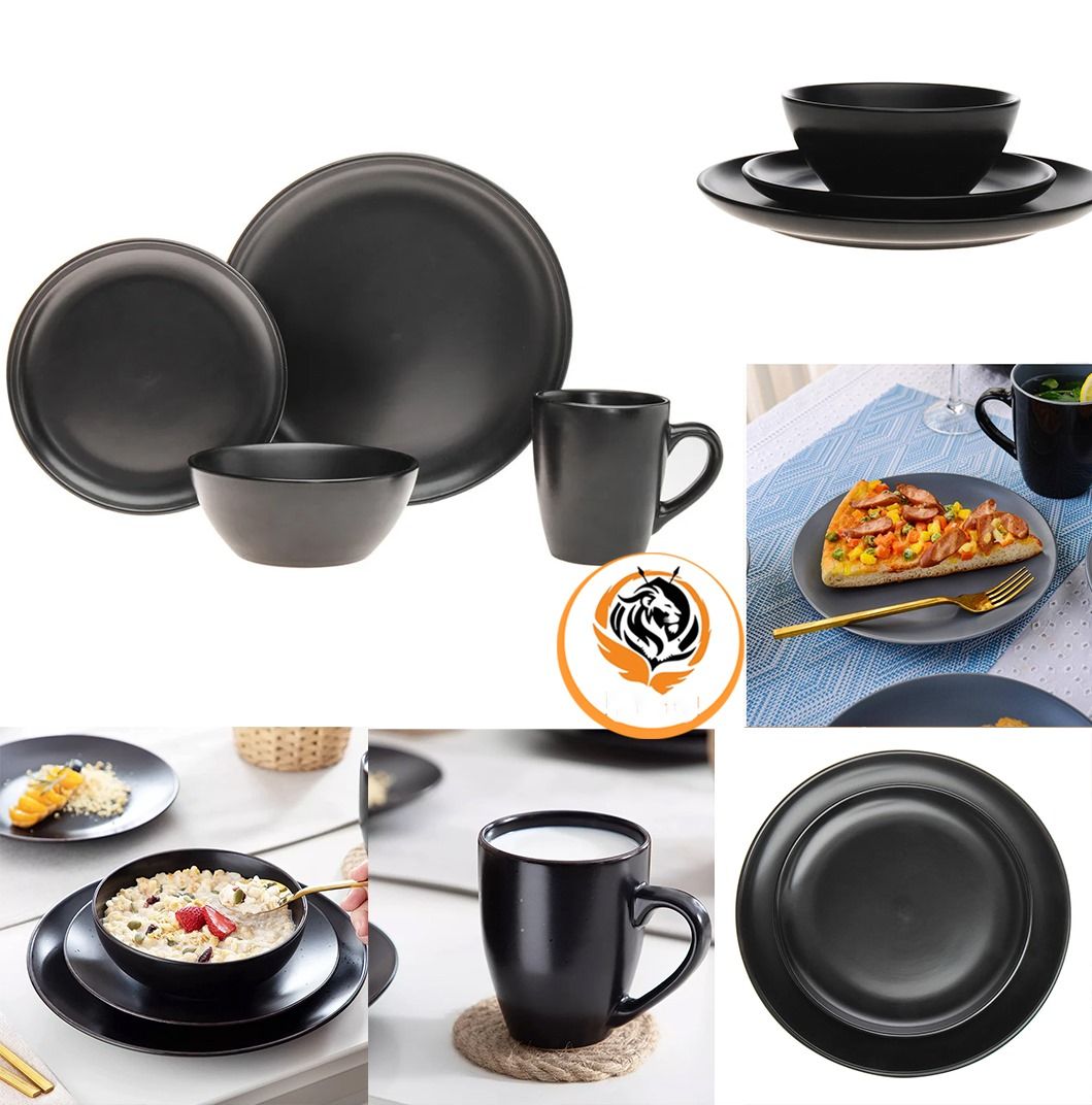 4-Piece Ceramic Dinnerware Set – Elegant & Durable 🍽️🔥_0