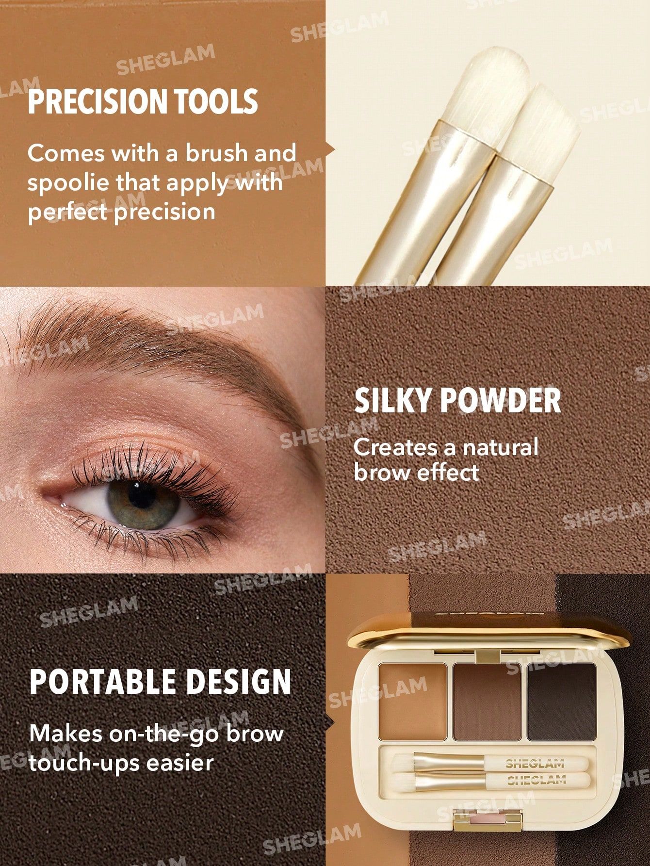 SHEGLAM Full-filled Eyebrow Palette - 102 Ash Brown_5