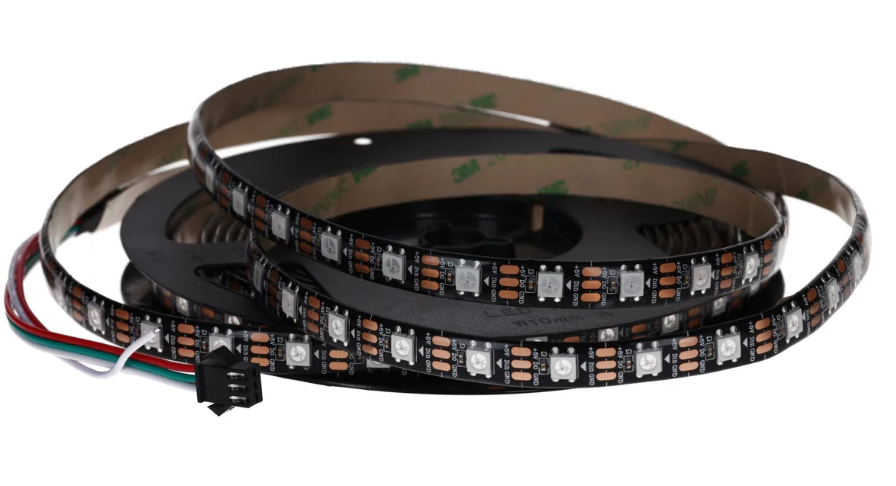 WS2812B 60 LEDs/m 60 Pixels/m LED Strip RGB addressable LED strip with 5050 SMD LEDs IP65 Black Waterproof Dustproof_0