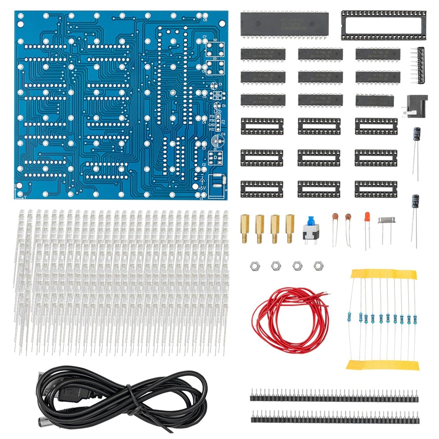 3D LED Cube 8x8x8 Light Matrix cube kit for soldering_0