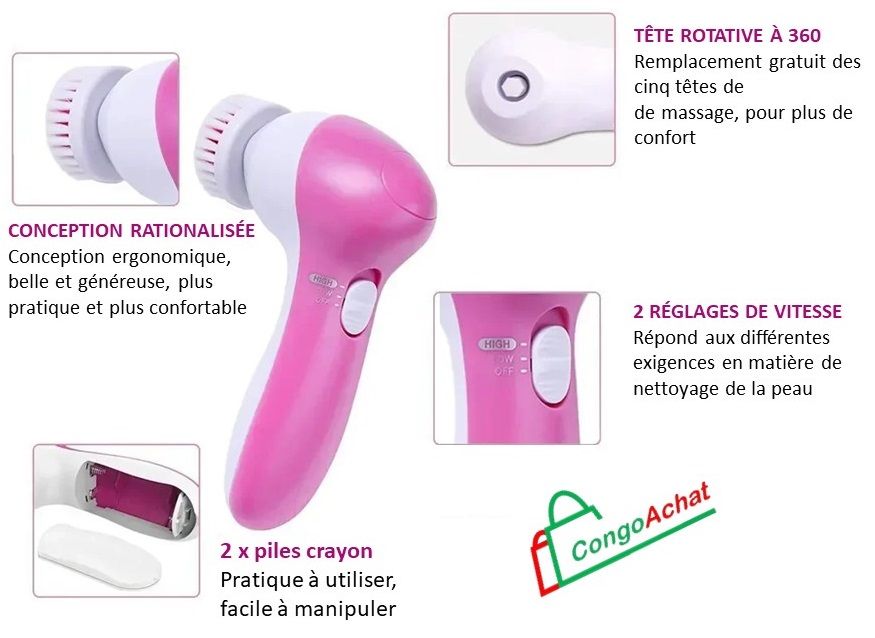 Nettoyeur facial électrique 5 en 1, machine à laver les pores de la peau_5