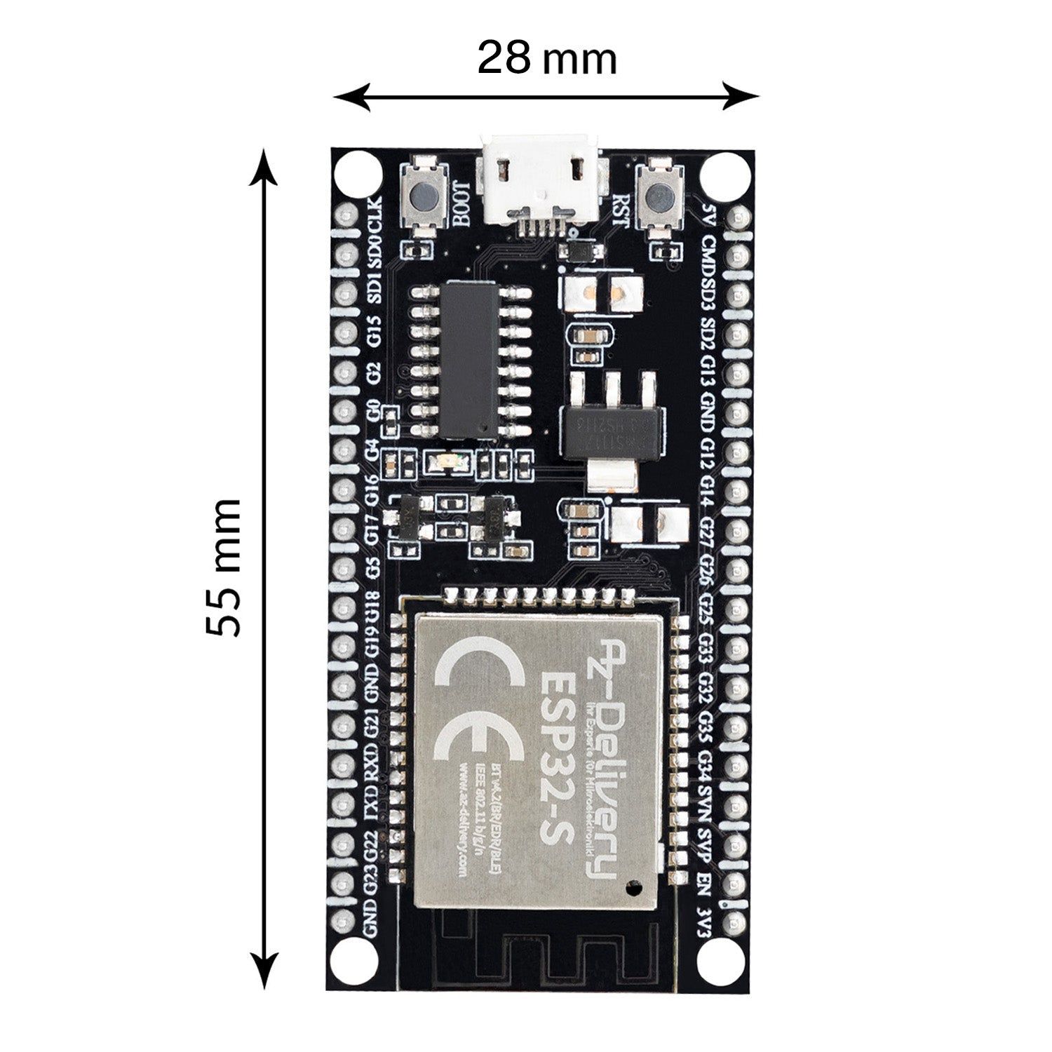 ESP32S NodeMCU Module WLAN WiFi Dev Kit C Development Board with CH340 (successor to ESP8266) compatible with Arduino_0