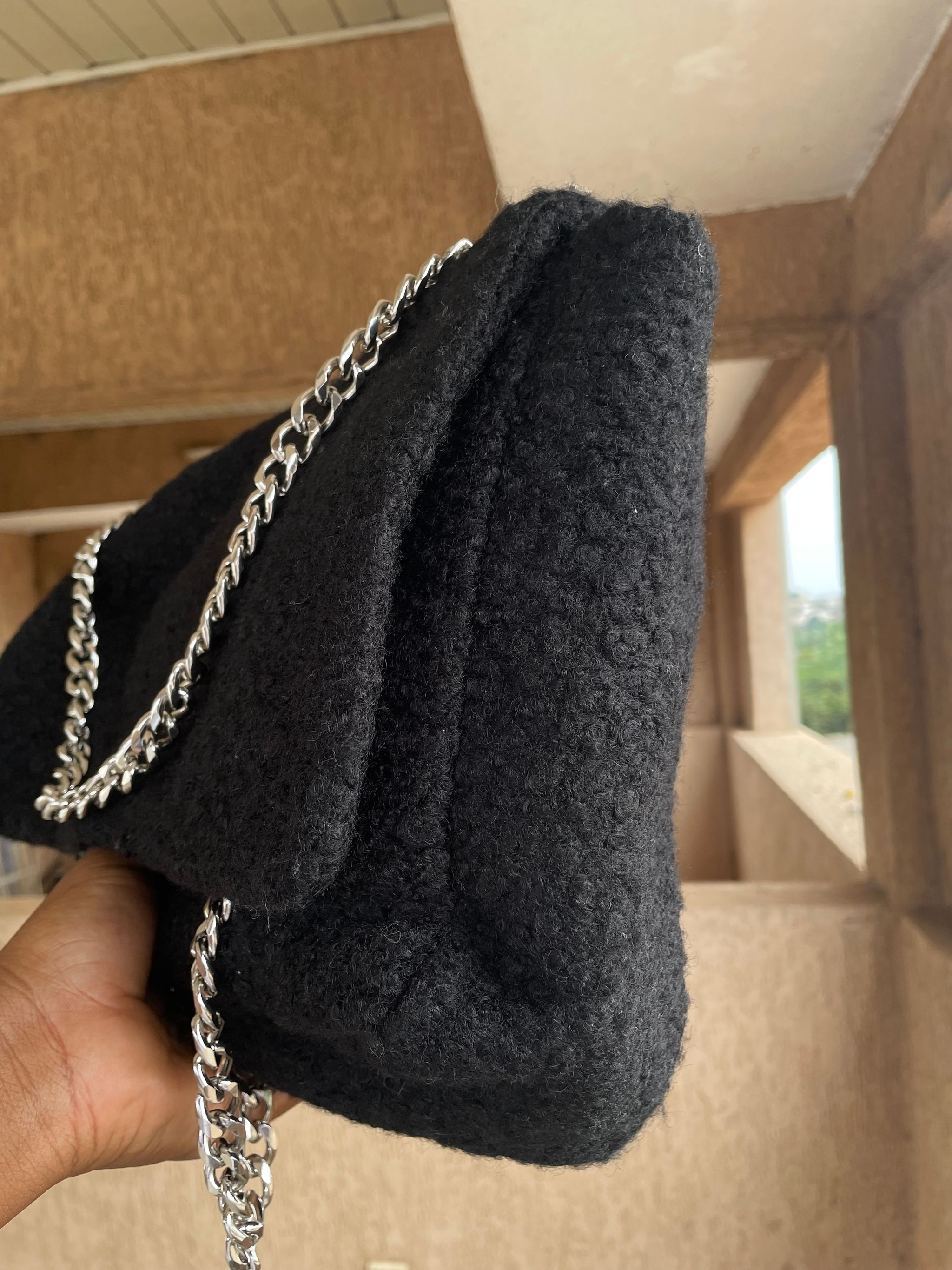 Sac porté épaule fausse fourrure _1