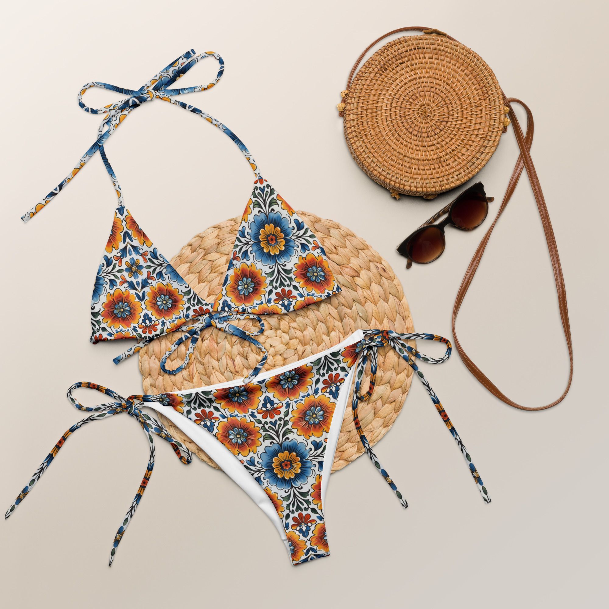 Rich Flower String Bikini _0