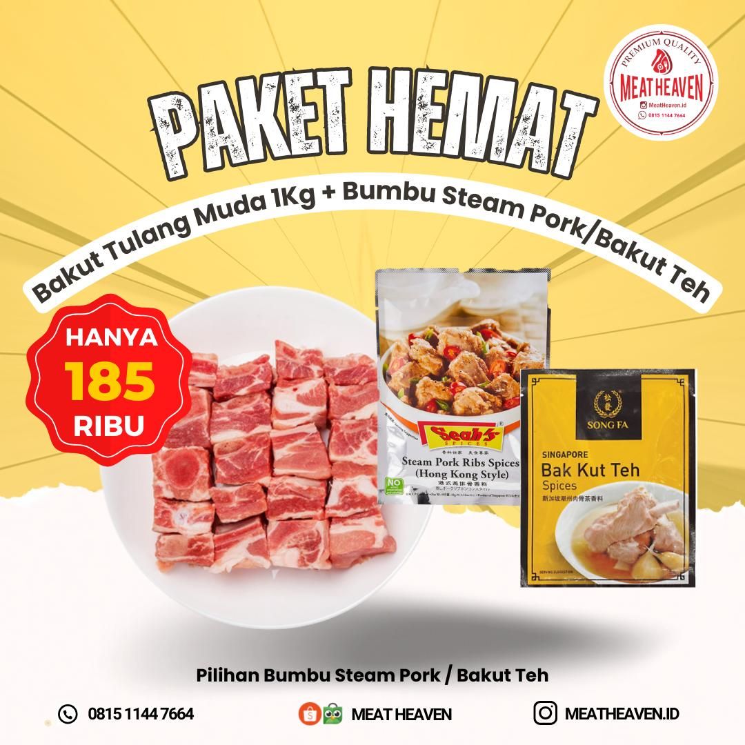 Paket Hemat Bakut 1KG + Bumbu Steam Pork / Bakut Teh_0