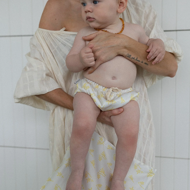 Reusable swim diapers - Lemon floral_1