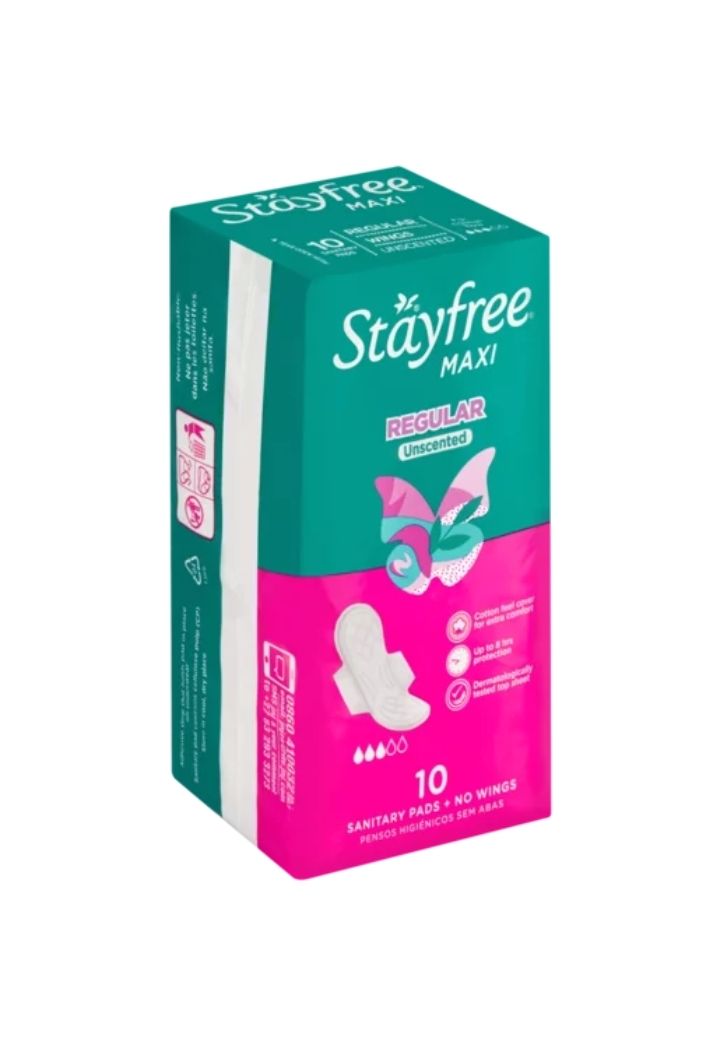 Stayfree Maxi Regular Unscented Sanitary Pads With Wings 10 Pack_0