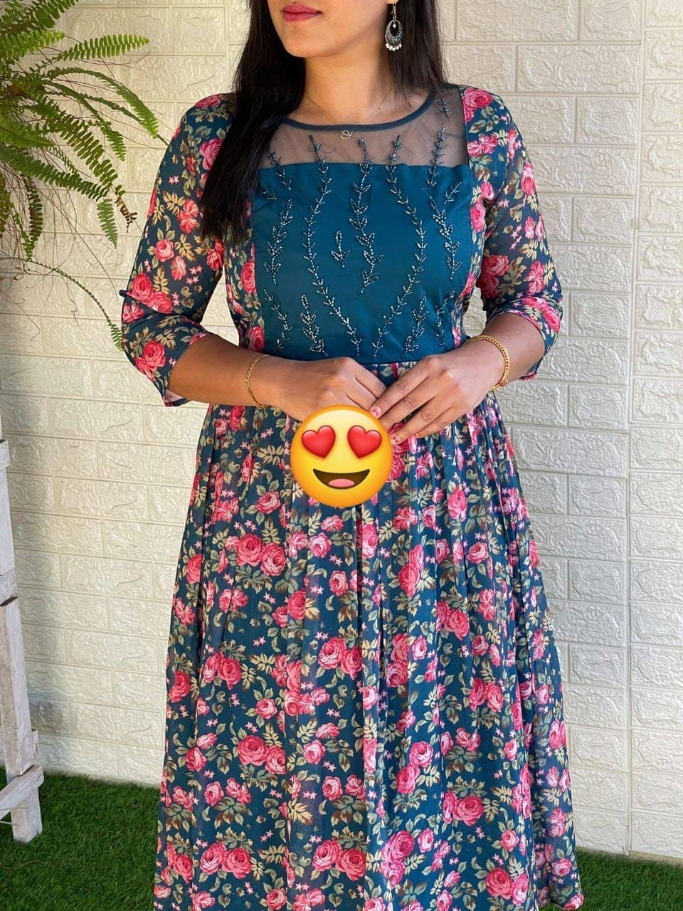 Semi occasionally wear - handwork kurti_0