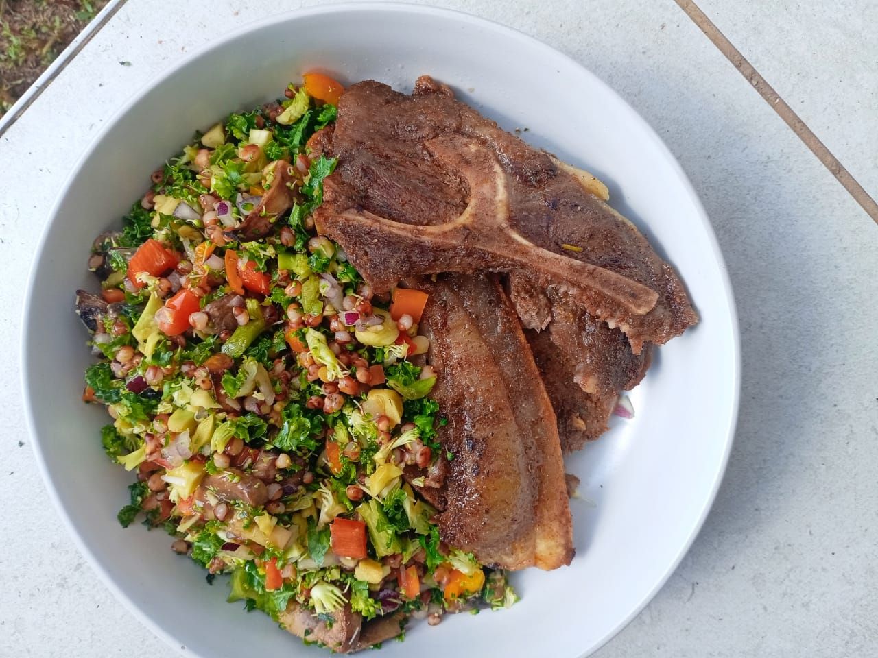 Broccoli Rice, Sorghum and Mushroom Salad_2