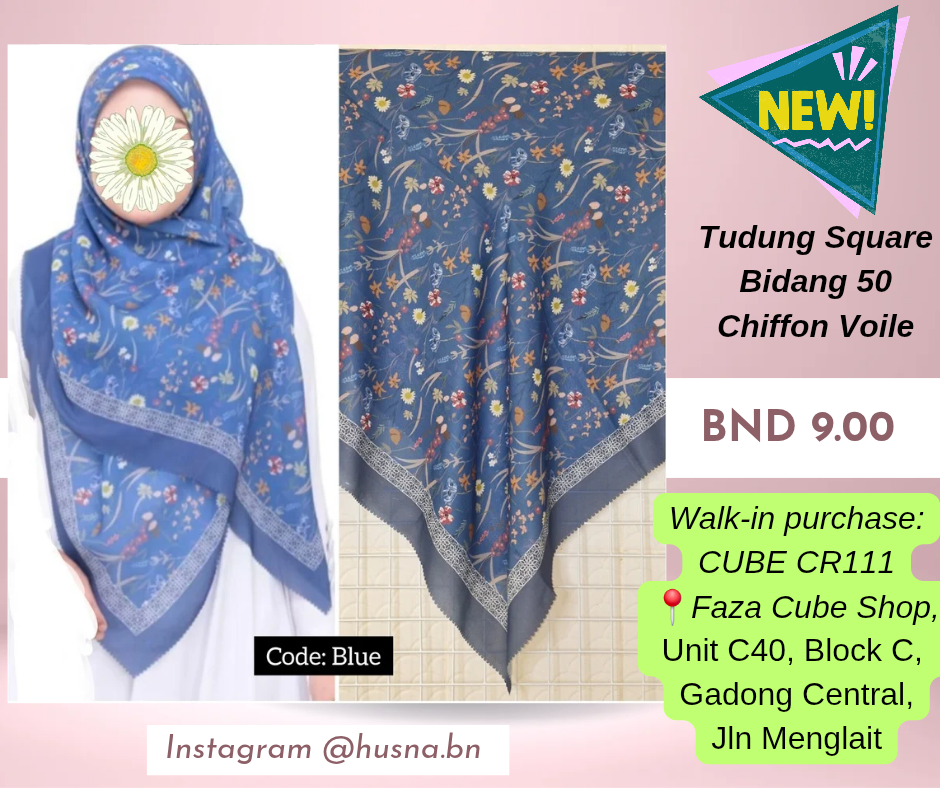 TUDUNG CHIFFON VOILE PRINTED BIDANG 50 | code: daisy_0