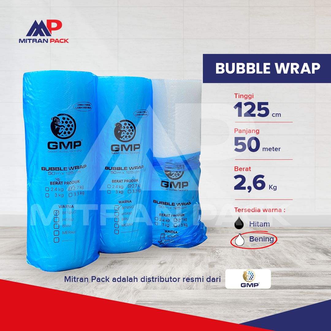 GMP - Bubble Wrap 125 cm x 50 meter x  2,6 kg_0