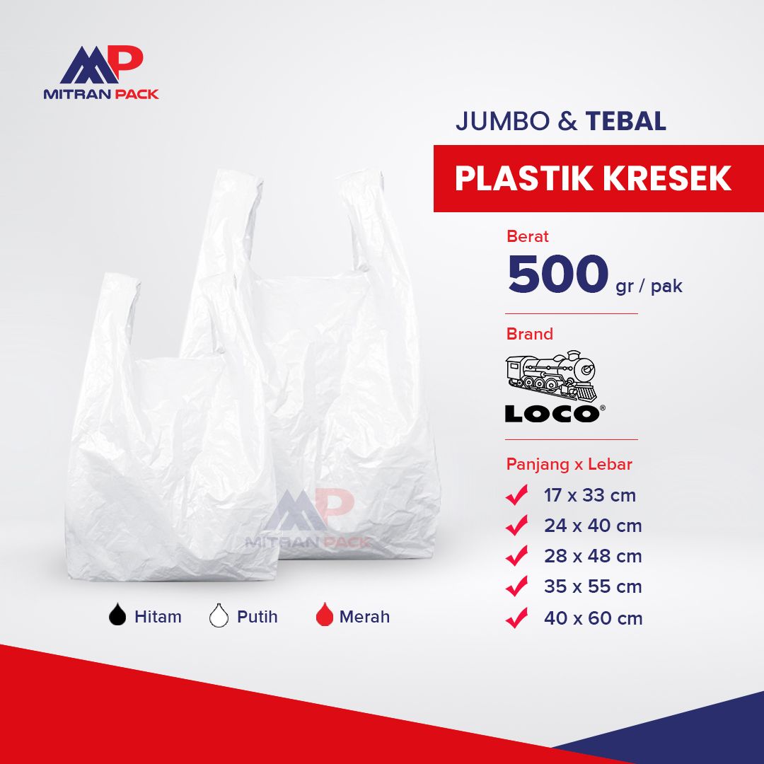 Loco - Plastik Kresek Tebal Jumbo 50 cm Putih_0